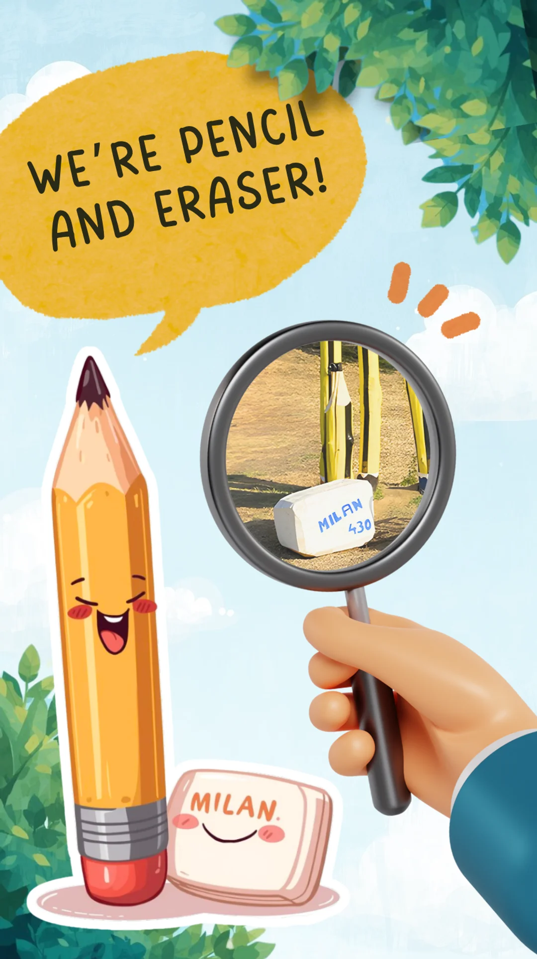 Clue 3: Pencil and Eraser